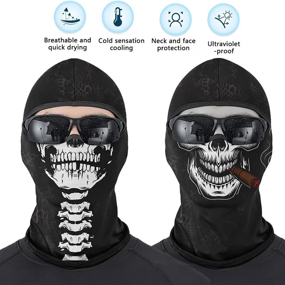 Cycling mask Skull Waist for quick drying solar protection Elastic biker helmet lined Ghost Full windproof cover