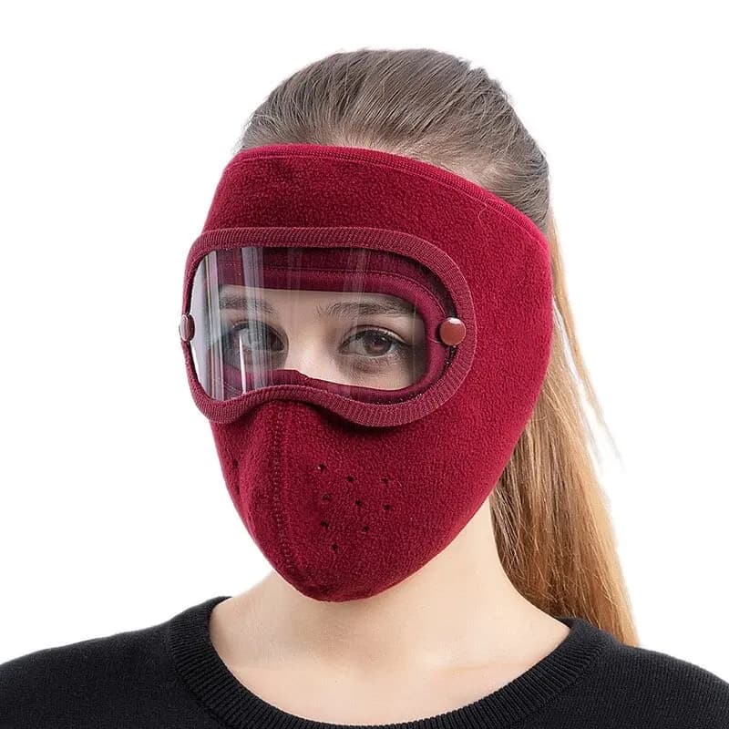 Winter Cap Ski Breathable Masks Windproof Face Warm Mask Fleece Face Shield Caps with HD Goggles Anti-fog Cycling Cap Balaclava