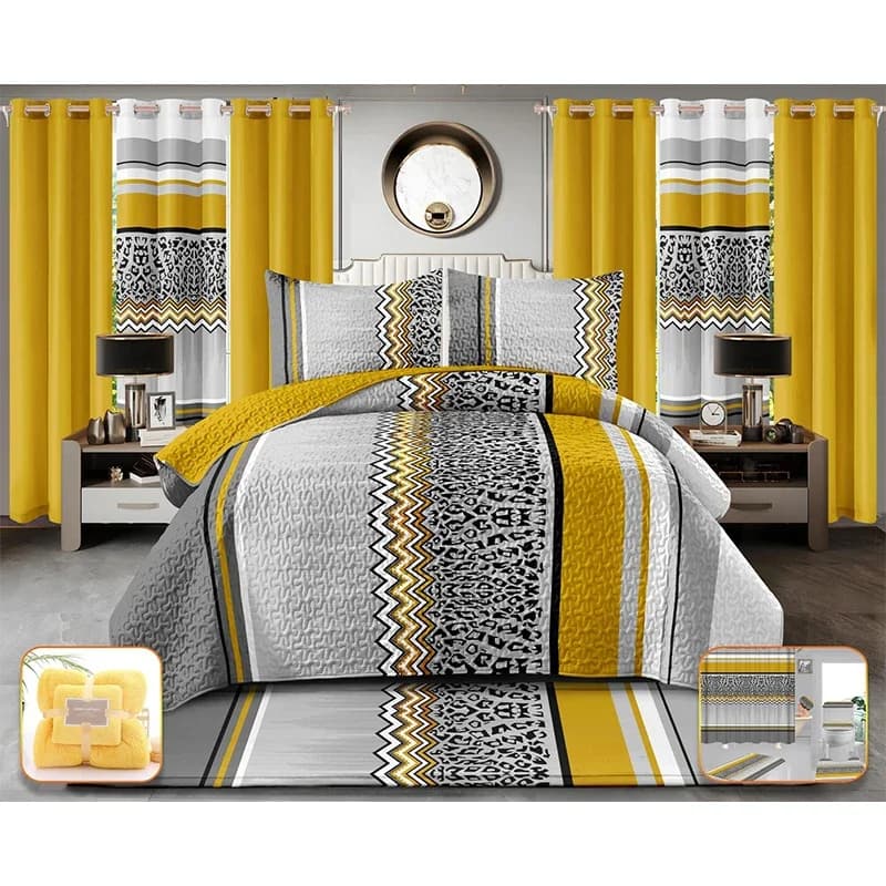 # Set copripiumino con motivo floreale personalizzato da 26 pezzi in stile americano con tende
