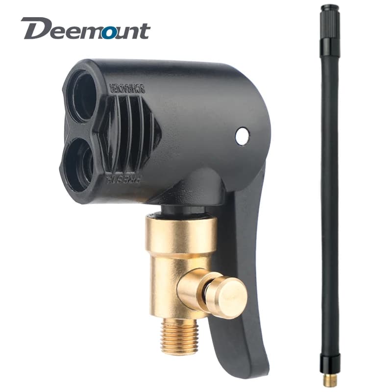 Adattatore a doppia testa 2 in 1 per valvola FV/AV con tubo dell'aria Gonfiatore rapido per pneumatici opzionale Connettore per pompa portatile per moto o bici