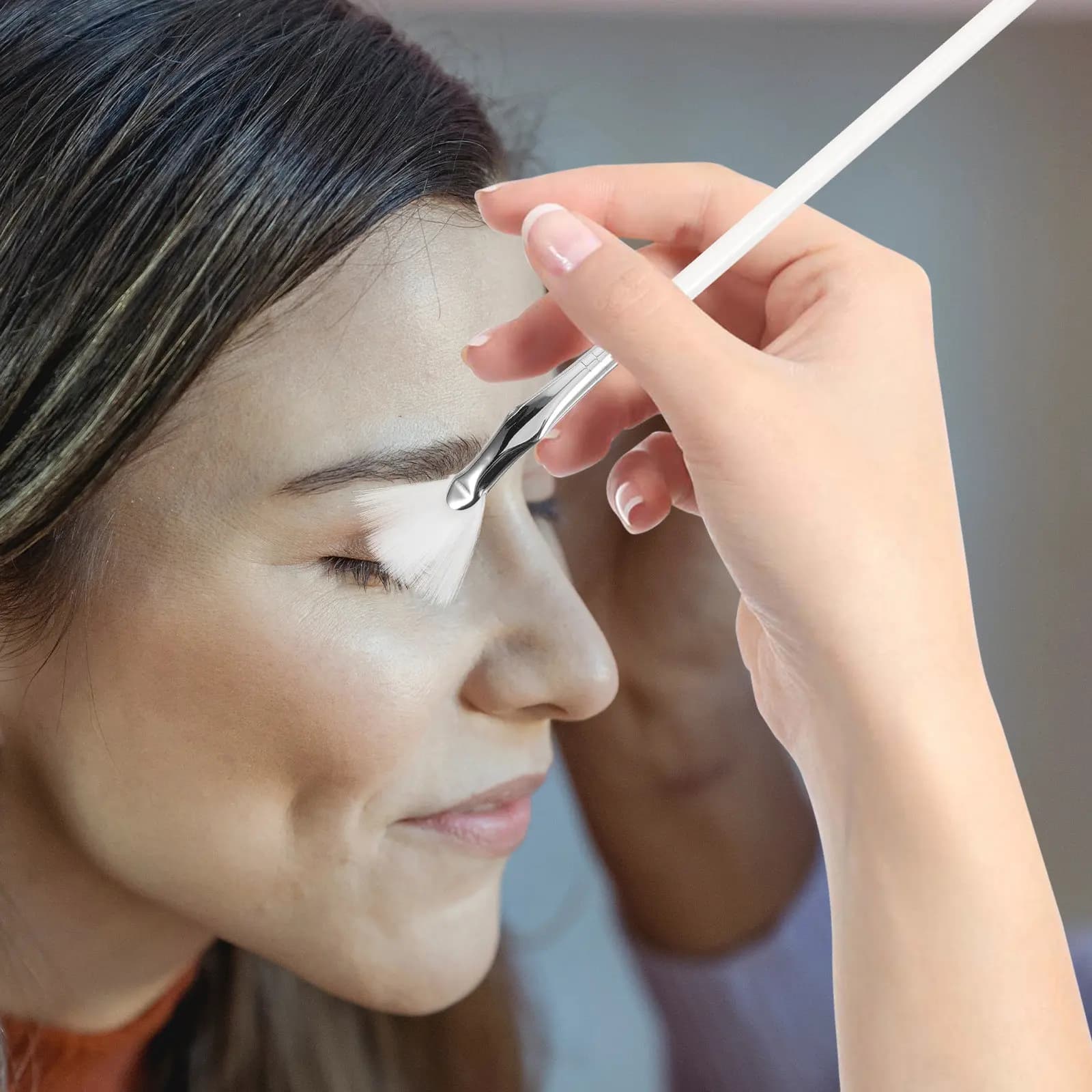 2 Pezzi Spazzola per Mascara e Ciglia, Strumento Curvo per Trucco Ciglia, Portatile per Viaggi, per la Linea Inferiore delle Ciglia, Accessori per il Trucco