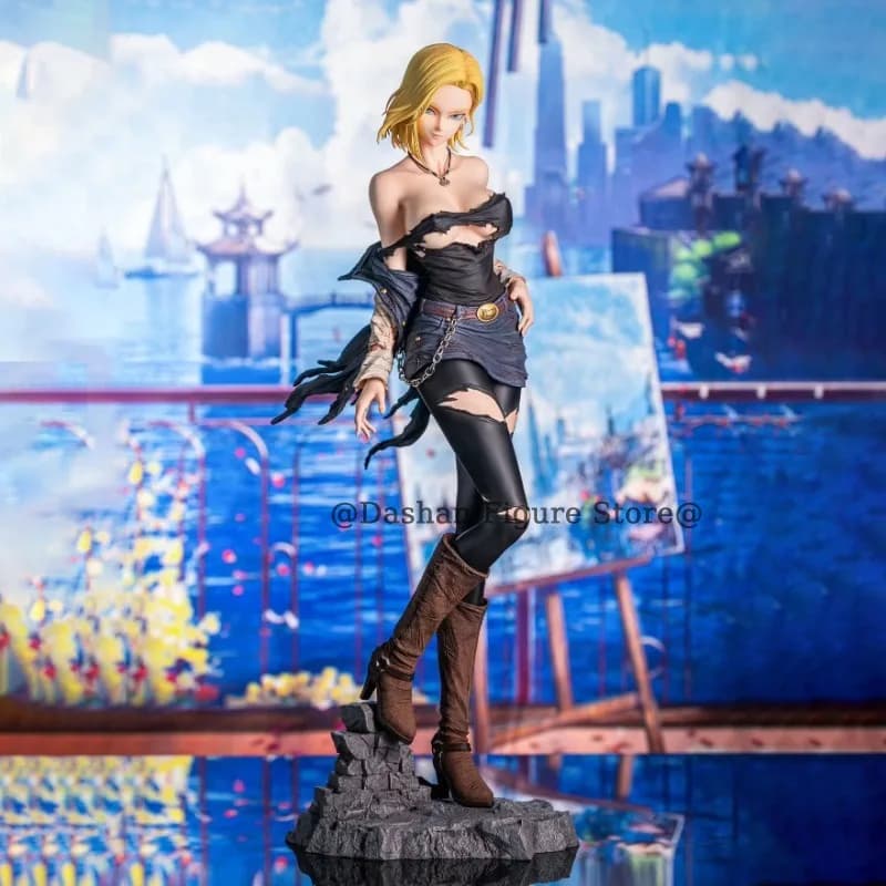 30 cm Dragon Ball Android 18 Action Figure Anime Gk Modello da collezione Giocattoli Ornamenti in PVC Glamour Glitter Lazuli Figurine Statua