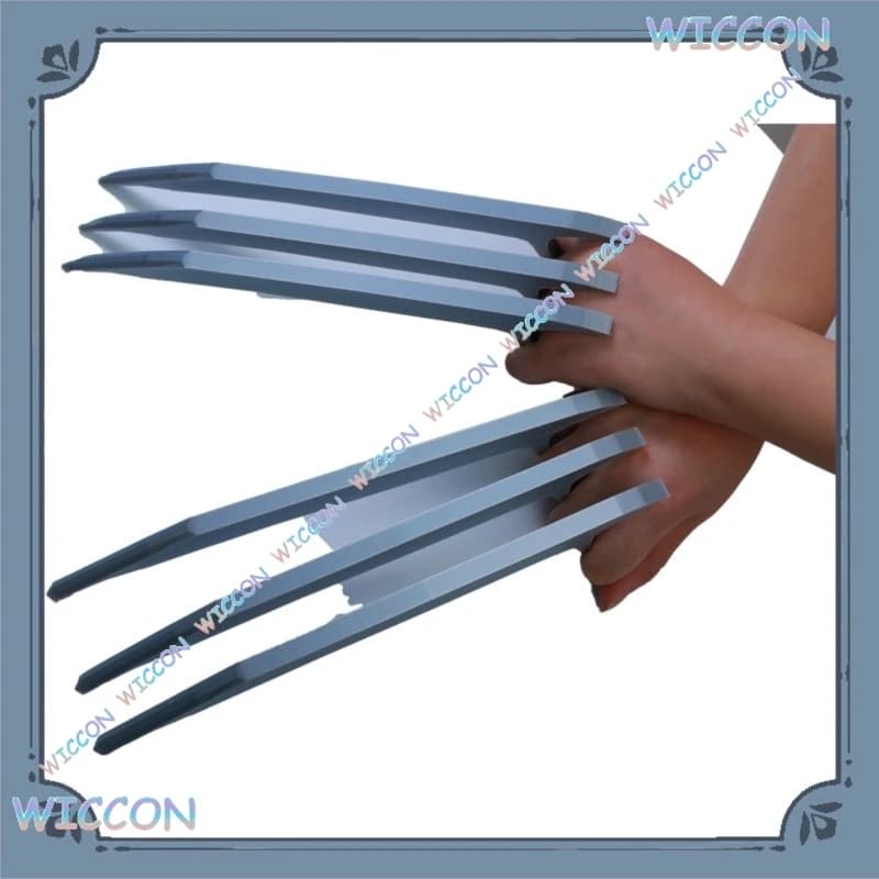 Costume da bestia anime Guanti da artiglio di lupo argento Accessori per attrezzi da braccio cosplay pelosi Lupo mannaro Fantasia Ruolo Convention di feste di Halloween