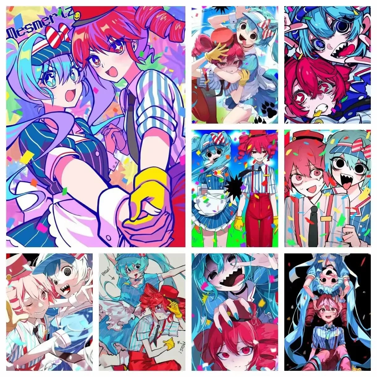 Oil Painting by Number Kit Miku Teto Anime Characters Kawaii Canvas Wall Art for Adults DIY Home Decor Gift