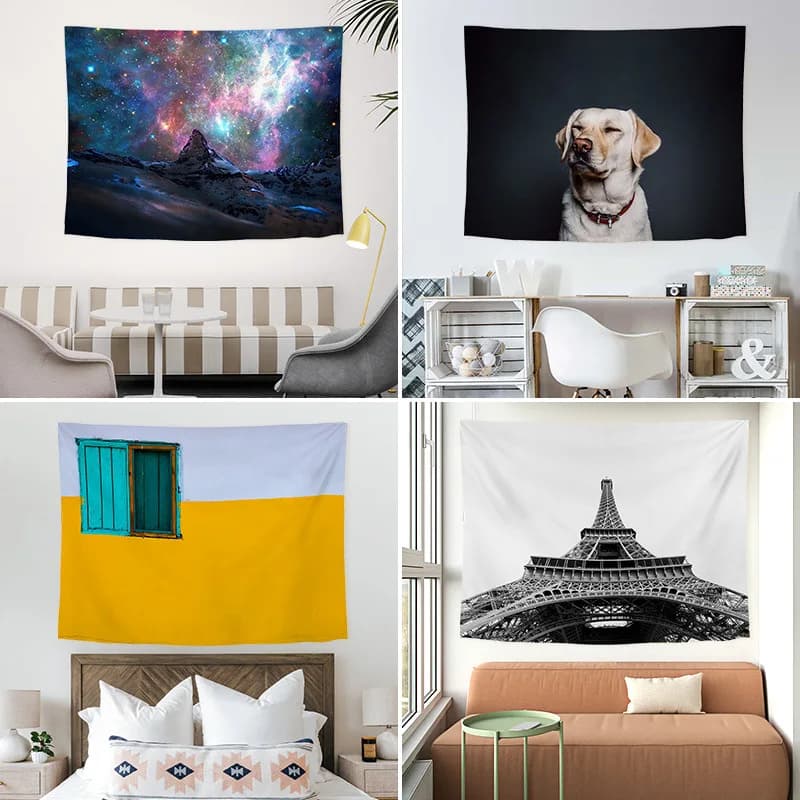 Creative Wind Hanging Cloth digital-printed polyester tapestries living rooms bedrooms macrame wall hanging room decor aesthetic