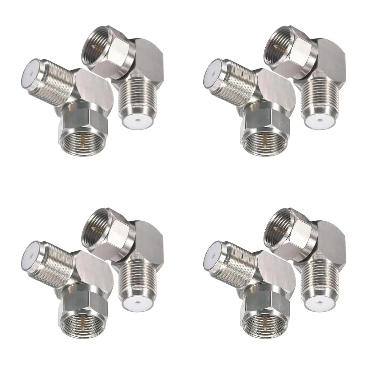 Set di 8 connettori per cavi coassiali RG6 - Adattatori tipo F e connettori ad angolo retto