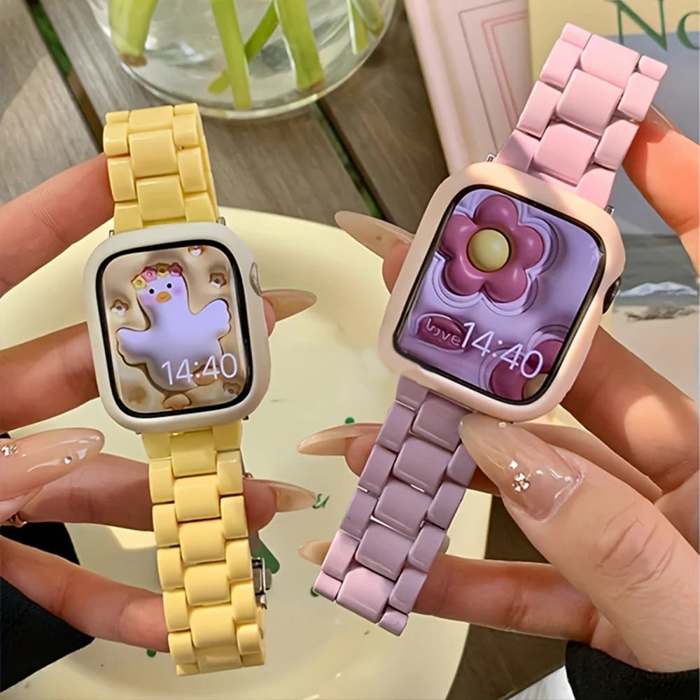 Cinturino per orologio in resina per apple watch 44mm cinturino 42 38mm cinturini per orologi correa per serie iwatch 10 8 7 6 SE 5 4 40mm 41/45mm 49mm Ultra