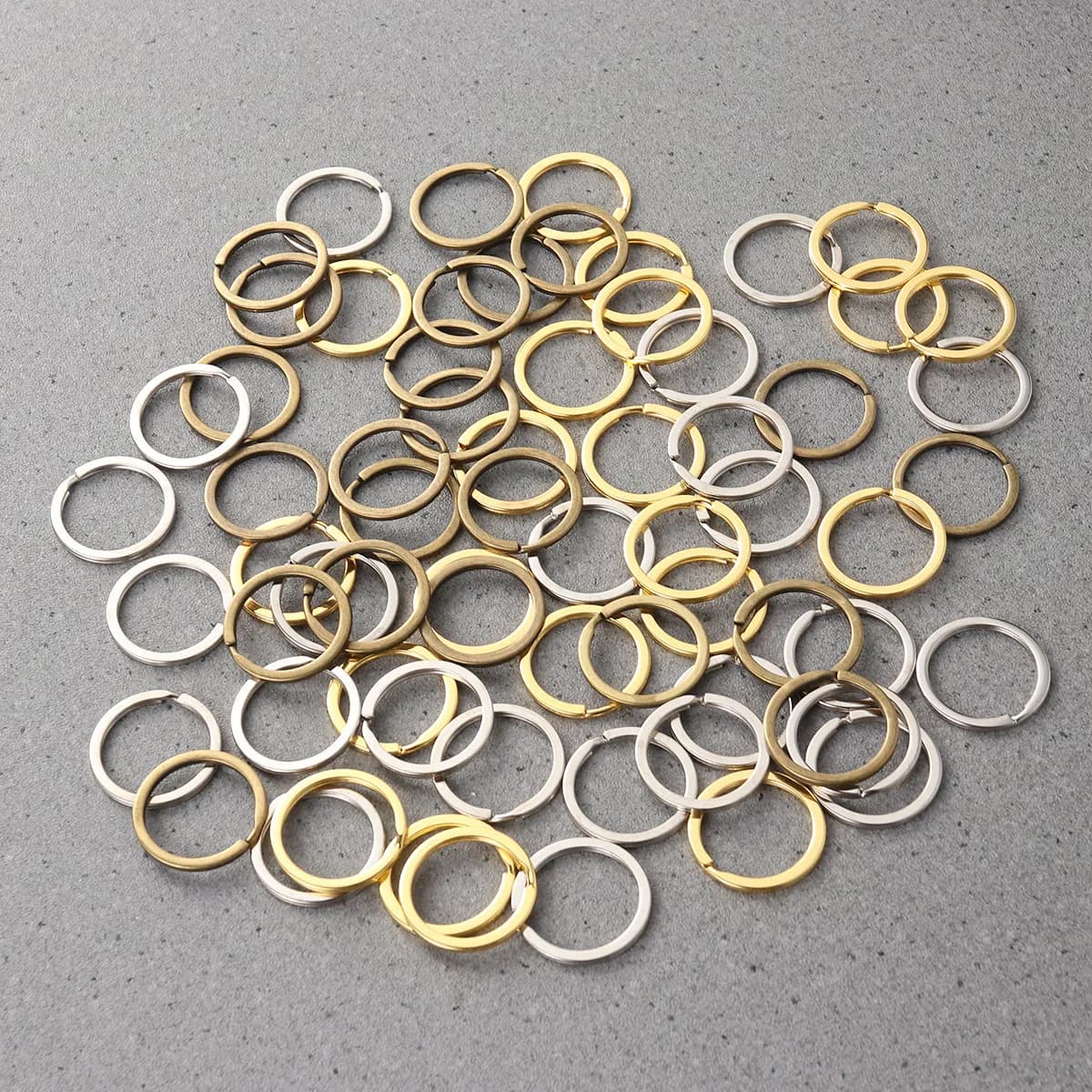60Pcs Metal Flat Split Key Rings 30Mm Nickel Gold Bronze Colors Rustproof Strong Secure Snap Key Chain Rings for Keys Id Cards