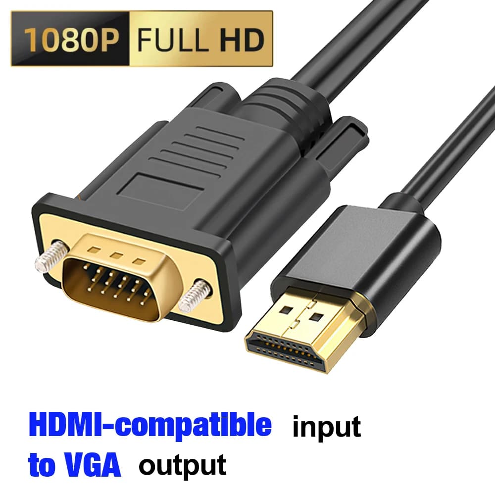 Cavo Adattatore Video da HDMI a VGA 1080P per HDTV, PC, Laptop, Xbox, PS5, Monitor, Proiettore, Convertitore 0.5m 1m 1.5m 2m 3m 5m