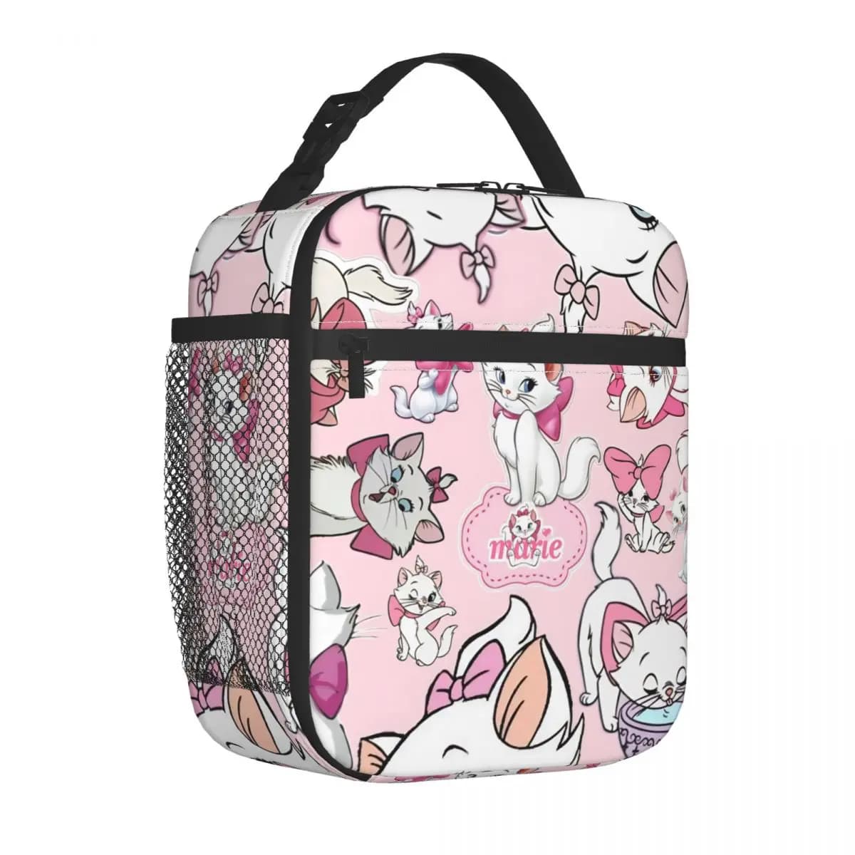 Borsa termica per il pranzo con personaggio dei cartoni animati Marie Cat Aristocats, borsa termica portatile per la scuola, l'ufficio, per conservare il cibo