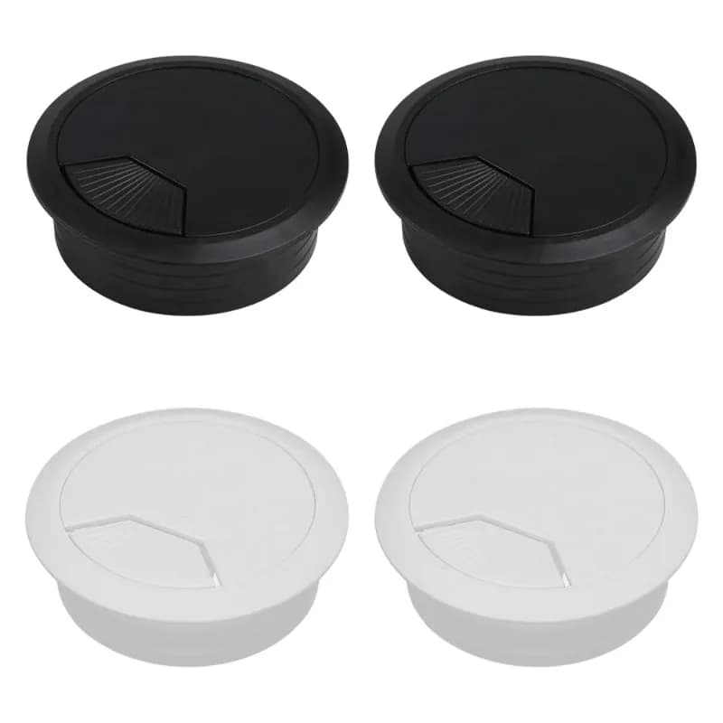 1 Pcs Desk Cable Hole Cover Plastic PC Computer Wire Hole Cover Desktop Cable Grommet Round Wire Organizer Caps