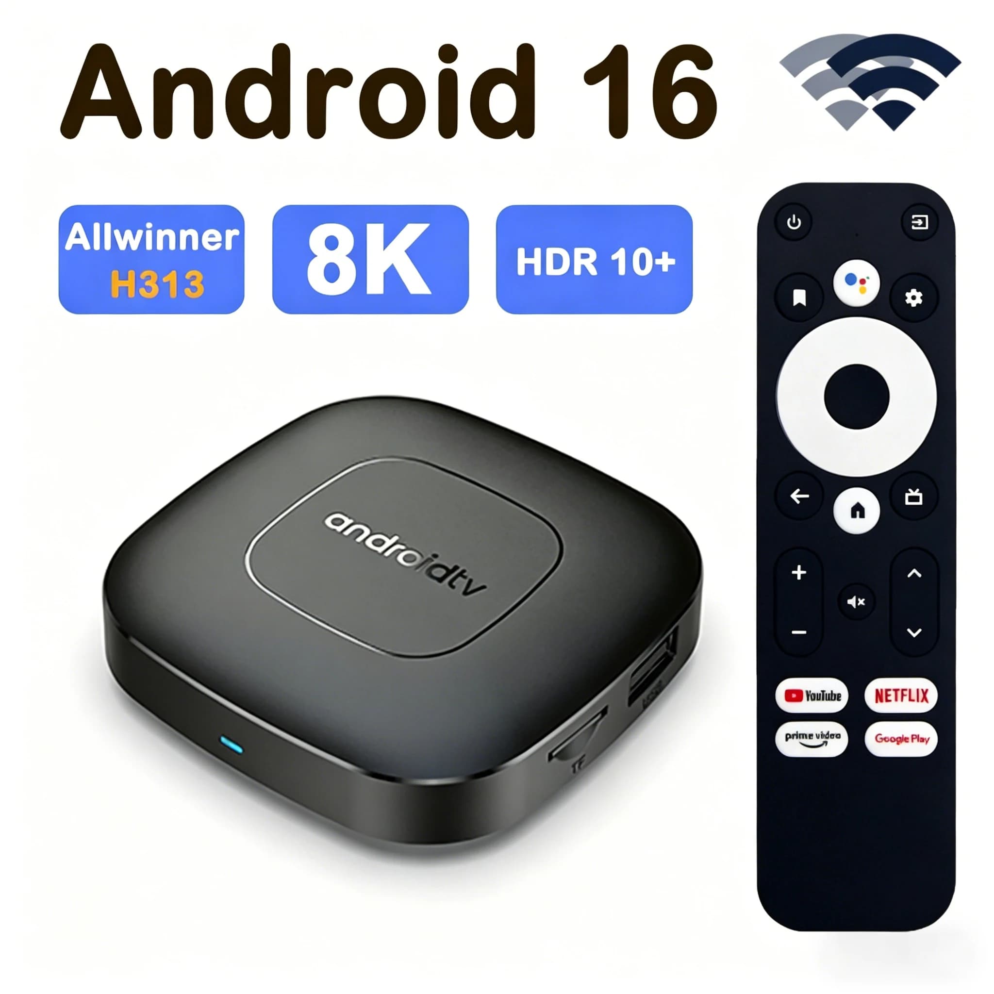 Android 16 T1 Smart TV Box RK3518 128GB 8K HD Video Dual WiFi6 BT5.0 Google Assistant Voice Remote Home Media Player Set-Top Box