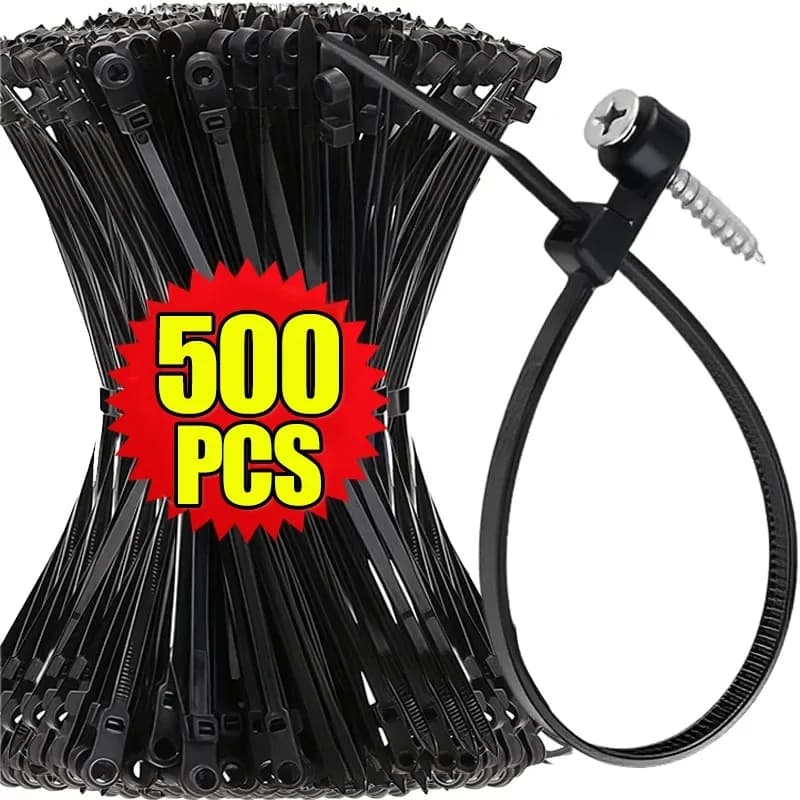 Fascette stringicavo in nylon regolabili con foro, multiuso, resistenti, autobloccanti, per organizzare cavi e fili, cinghie di fissaggio fai-da-te