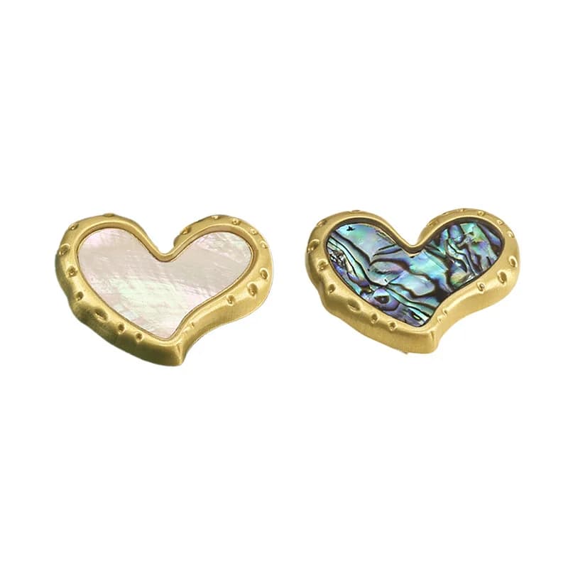 Maniglia per porta dell'armadio con guscio naturale, pomello per cassetto, in ottone, a forma di cuore, per mobili, maniglie per guardaroba, per scarpe da cucina