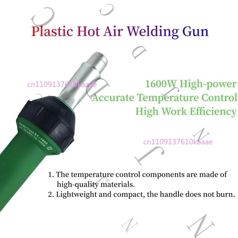 1600W Plastic Welding Hot Air Heat Gun Adjustable Temperature PVC TPO Roofing Welder Kit With Nozzle & Roller