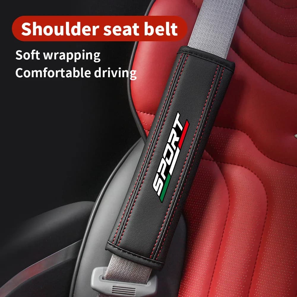 Tri Colors Sport Italia Bandiera Cintura di sicurezza per auto Protezione Spallina Coperture per Lancia Ypsilon Delta Phedra STRATOS Y