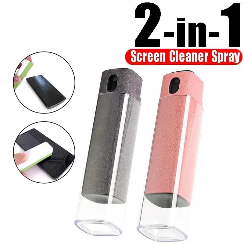 2 In 1 Screen Cleaner Spray Wipe Touchscreen Polishing Cloth Cleaner Kit Wipes Microfiber Cloth For Laptop Monitor Phone Tablet