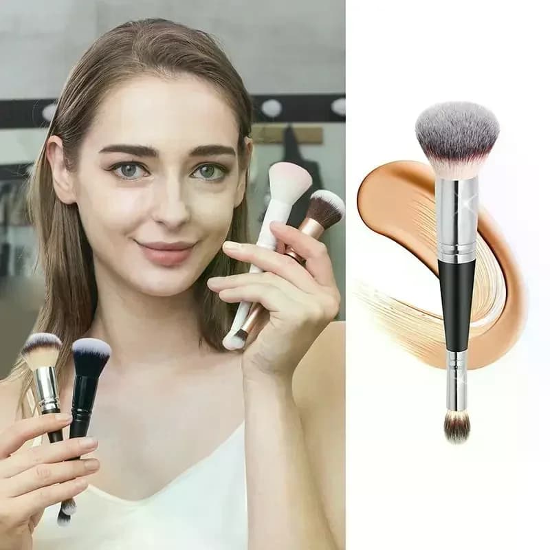 Double Head Professional Makeup Brushes 2 In 1 Foundation Brush Concealer Highlighter Powder Blush Brush Beauty Make Up Tools