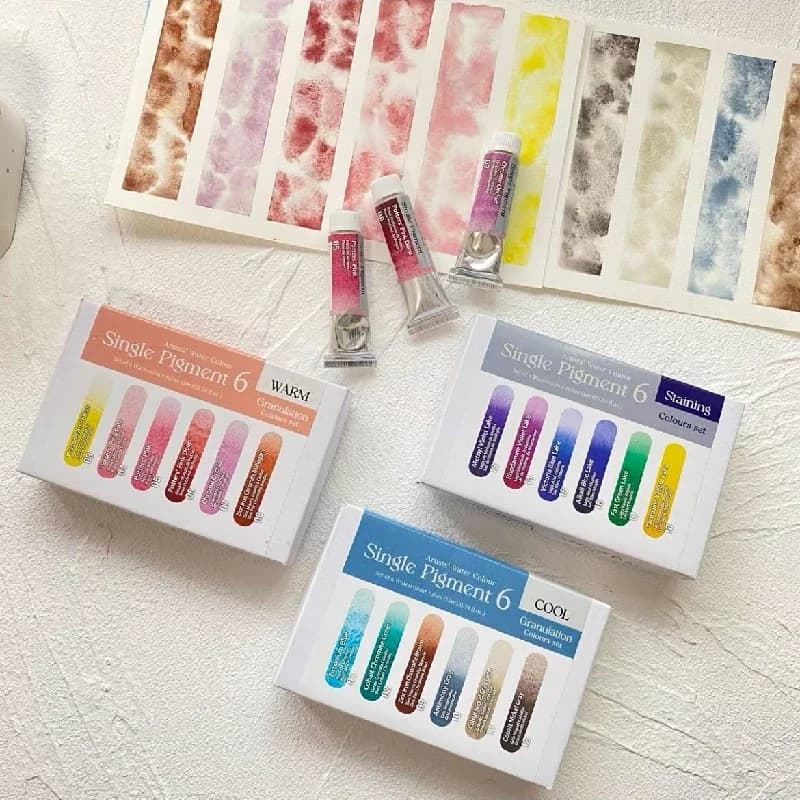 Artist Transparent Watercolor 6-color Set Painting Supplies/Art Creation/Outdoor Sketching /Coloured Drawing Filling Materials