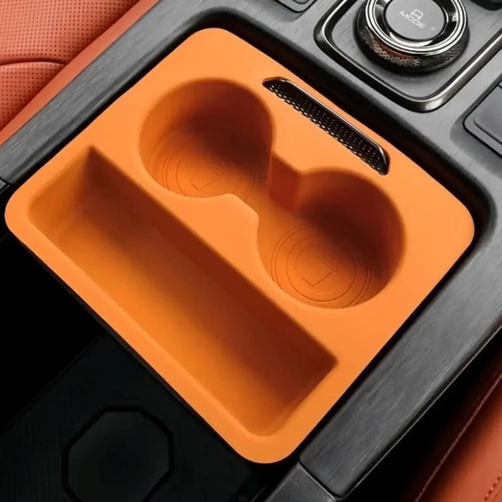 Car Central Control Sliding Storage Box For HAVAL H9 2024-2025 Armrest Box Push-Pull Water Cup Holder Silicone Protective Pad