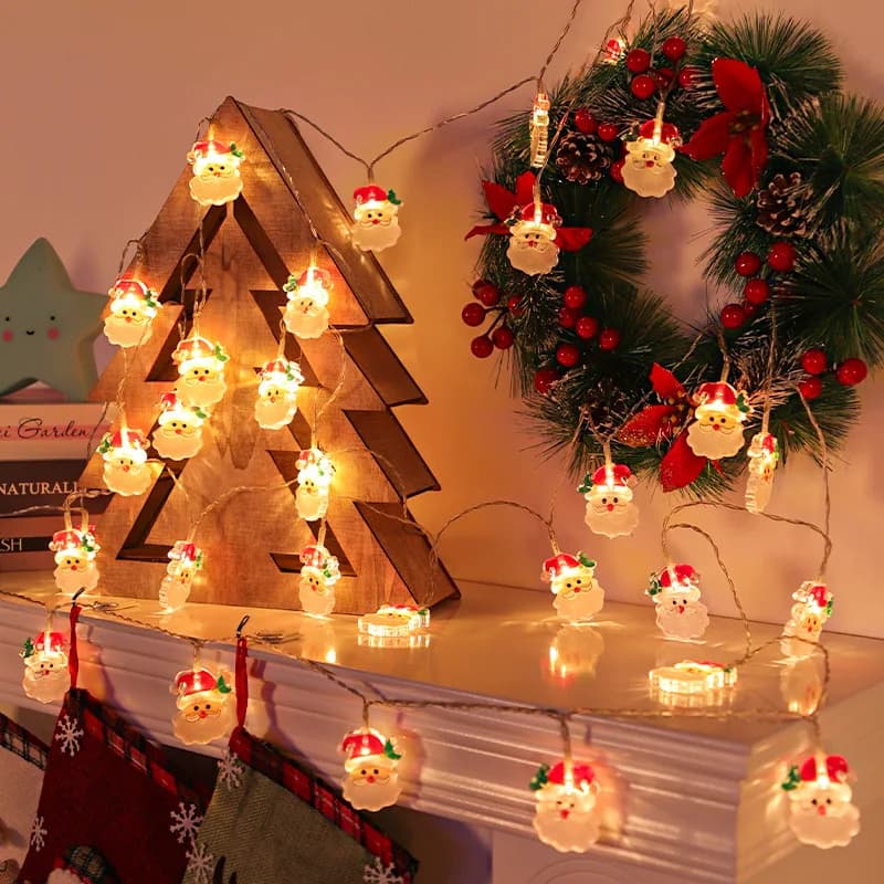 Stringa di luci a LED di natale babbo natale pupazzo di neve fata stringa di luce ghirlanda di natale albero di natale luce a LED Navidad decorazione natalizia