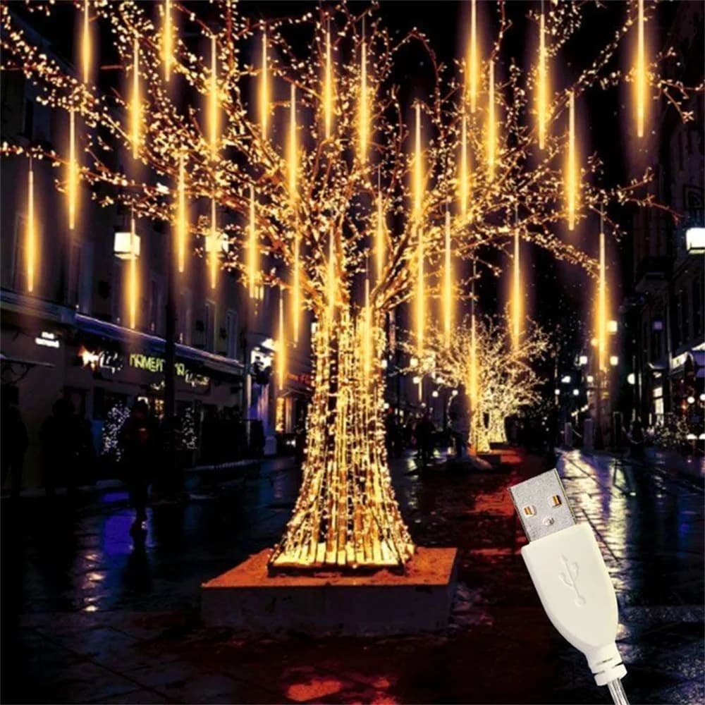 Luci a Cascata LED USB per Decorazioni Festive, Ghirlande Luminose per Matrimoni, Feste, Giardini e Interni