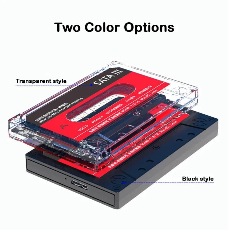 Custodia per disco rigido esterno USB 3.0 Custodia per disco rigido mobile SATA 3.0 da 2,5 pollici Supporto UASP per PC portatile - Scatola per disco rigido