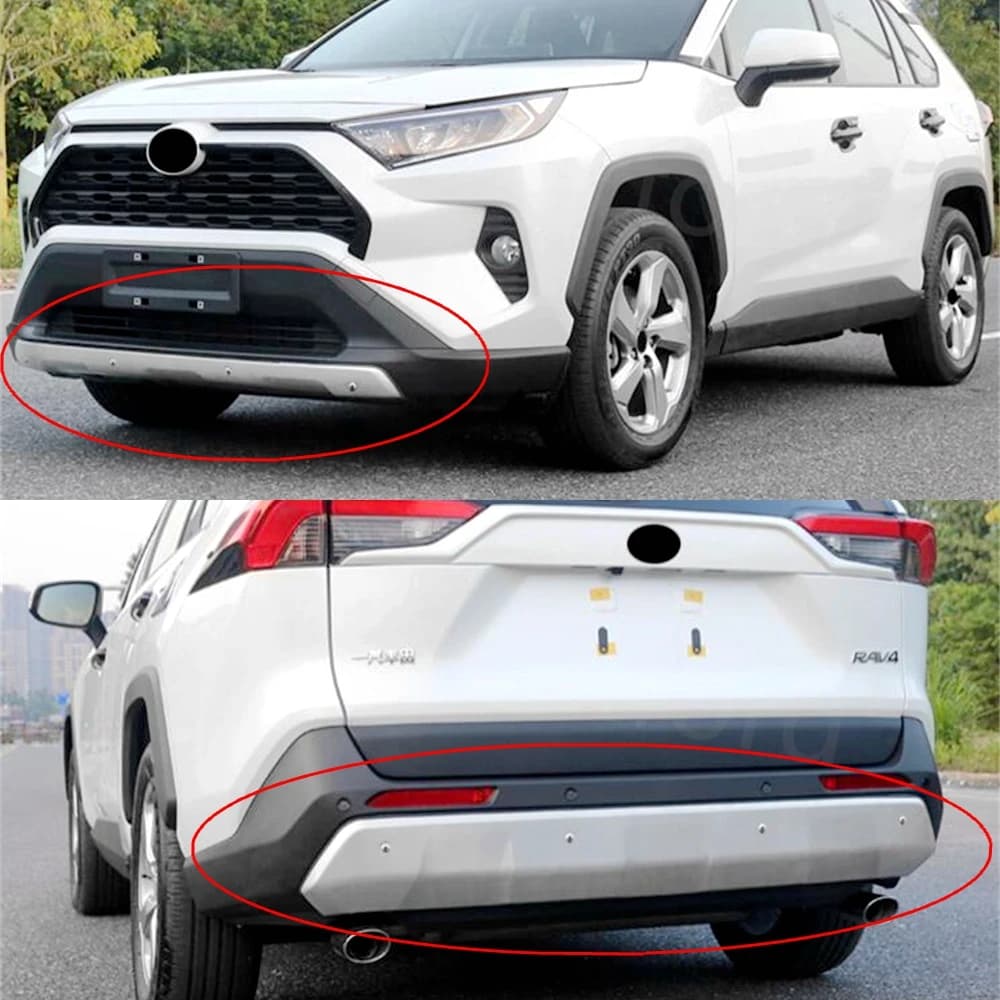 For Toyota RAV4 RAV 4 2016 2017 -2023 Stainless Steel Front Bumper Rear Diffuser Skid Protector Guard Shock Cover Trim
