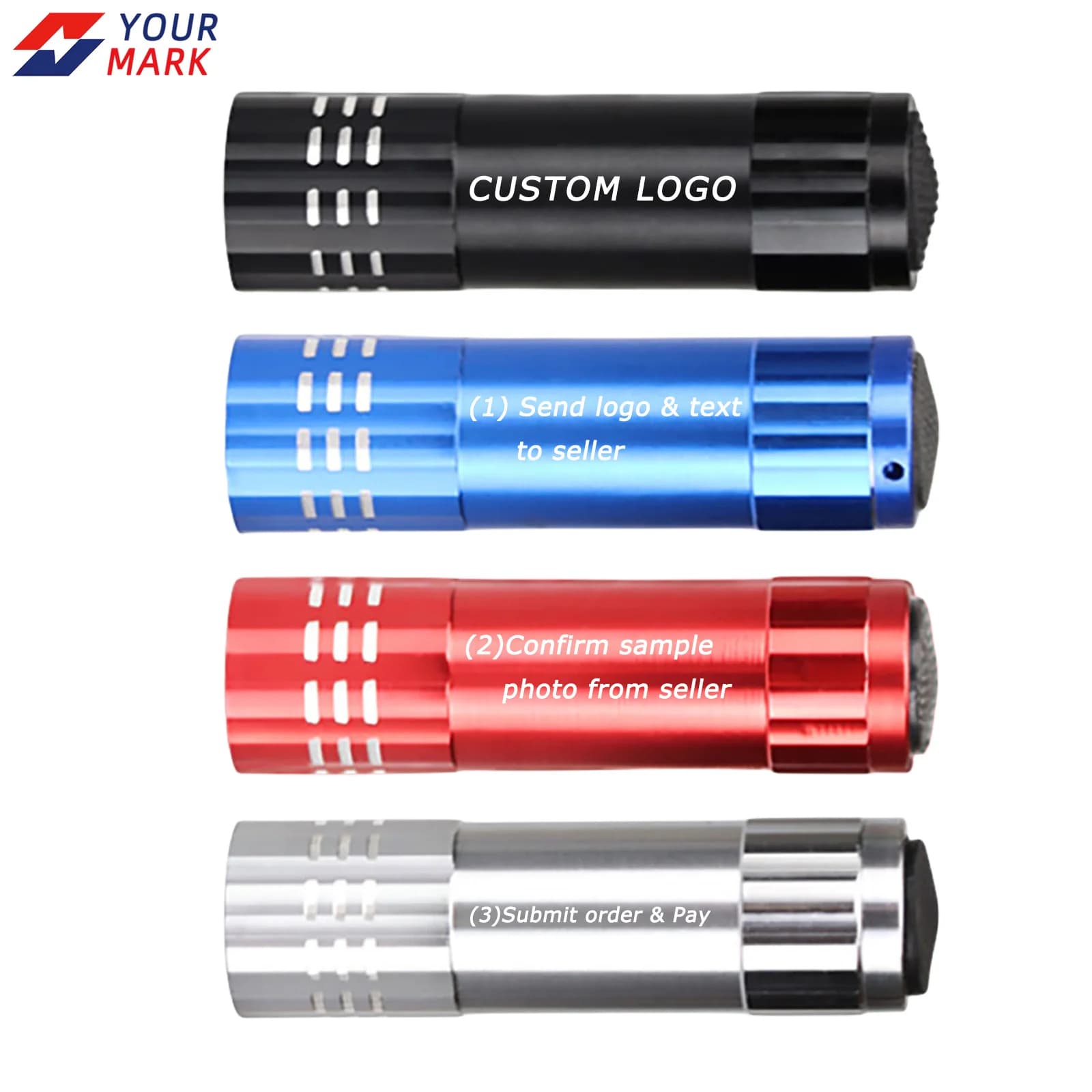 20 pezzi personalizza torcia con logo torcia super luminosa 9 LED luce promozione aziendale all'ingrosso regalo mini torce tascabili festa