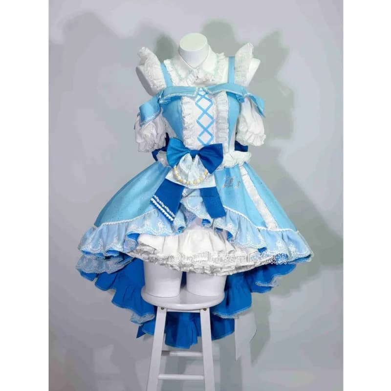 Costume Cosplay LoveLive Muse Water Collaboration - Versione Cinese del Costume di Gruppo Muse/Miho, Abito Blu da Principessa