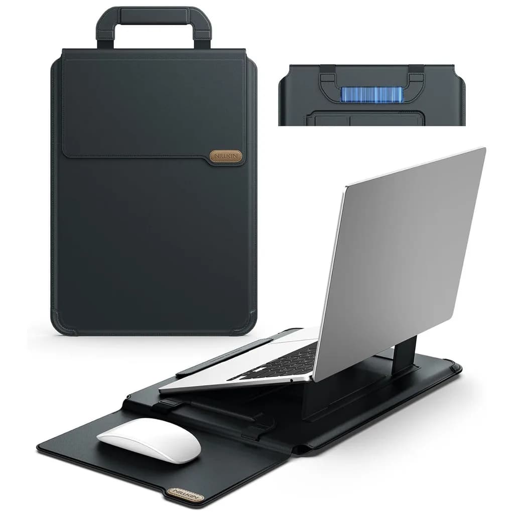 Custodia per laptop in pelle Nillkin da 16 pollici con maniglia e supporto regolabile per MacBook/Samsung/Surface/HP/Chromebook/Dell da 13-16 pollici