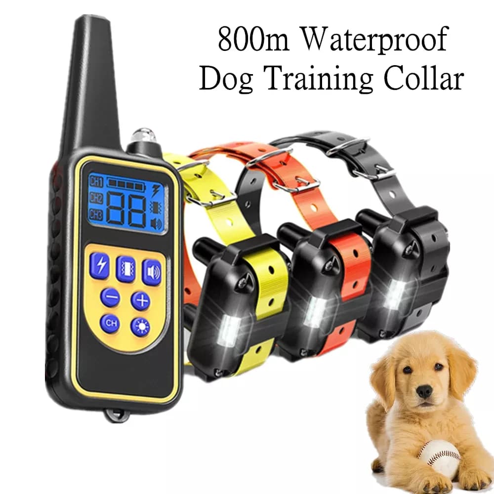 Waterproof Pet Behavior With Remote ControlFor 8-150 Libra Puppies With Shot Vibration 3300 Foot Electric Dog Training Collar For All Dogs