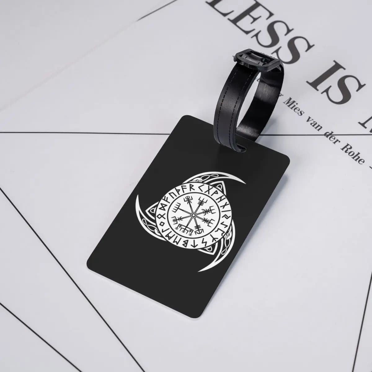Etichette per Bagagli in Stile Nordico Vichingo Celtico, Accessori per Valigie, Targhette per Bagagli da Viaggio, Porta Etichette con Spazio per Nome e Indirizzo
