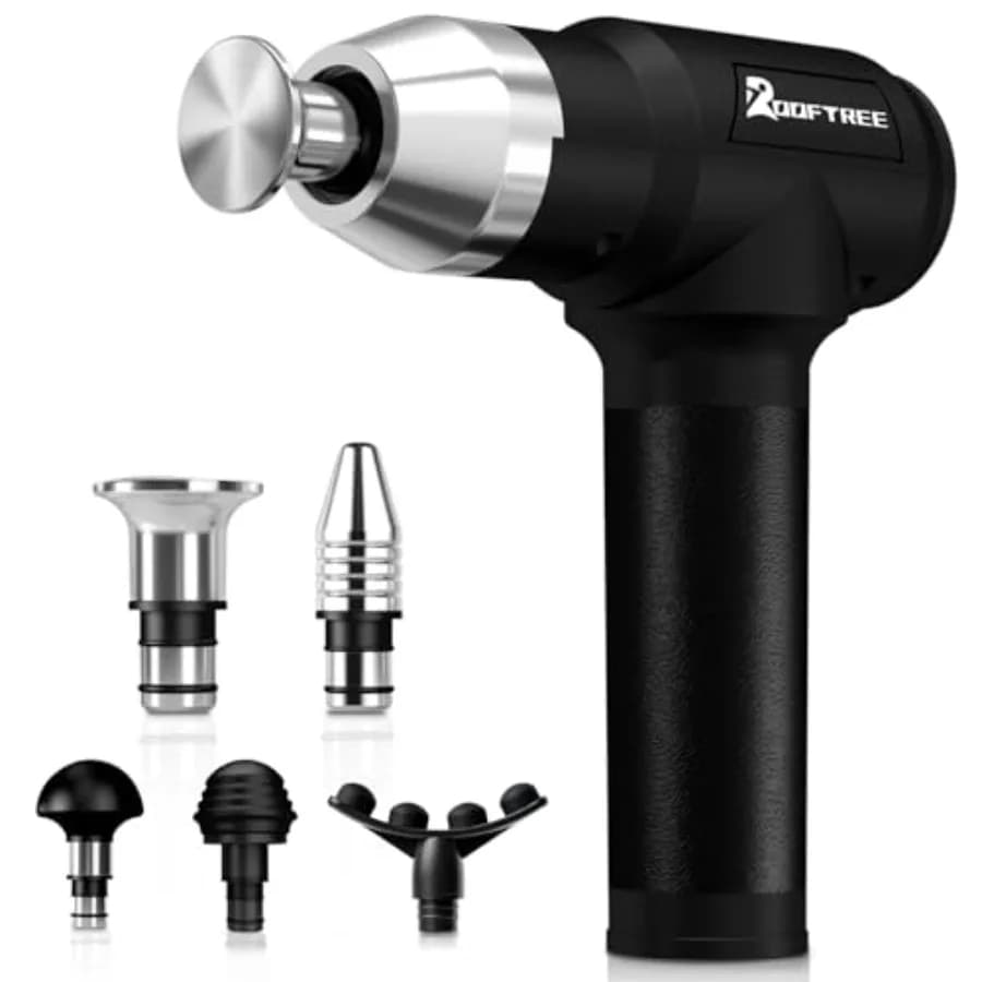 Background Massage Gun for Athletes with Metal Heads, High Power Brushless Motor 90W, Stall Strength 60 pounds, 12 Hours Battery Autonomy