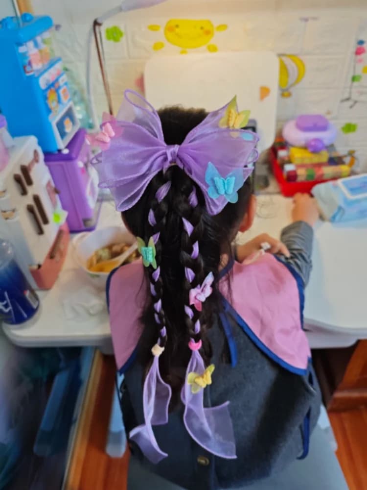 Rainbow Butterfly Braider Hairpin Headpiece Princess Ponytail Streamer Hair Clip Girls Hair Accessories Kid Accessories Hair Pin