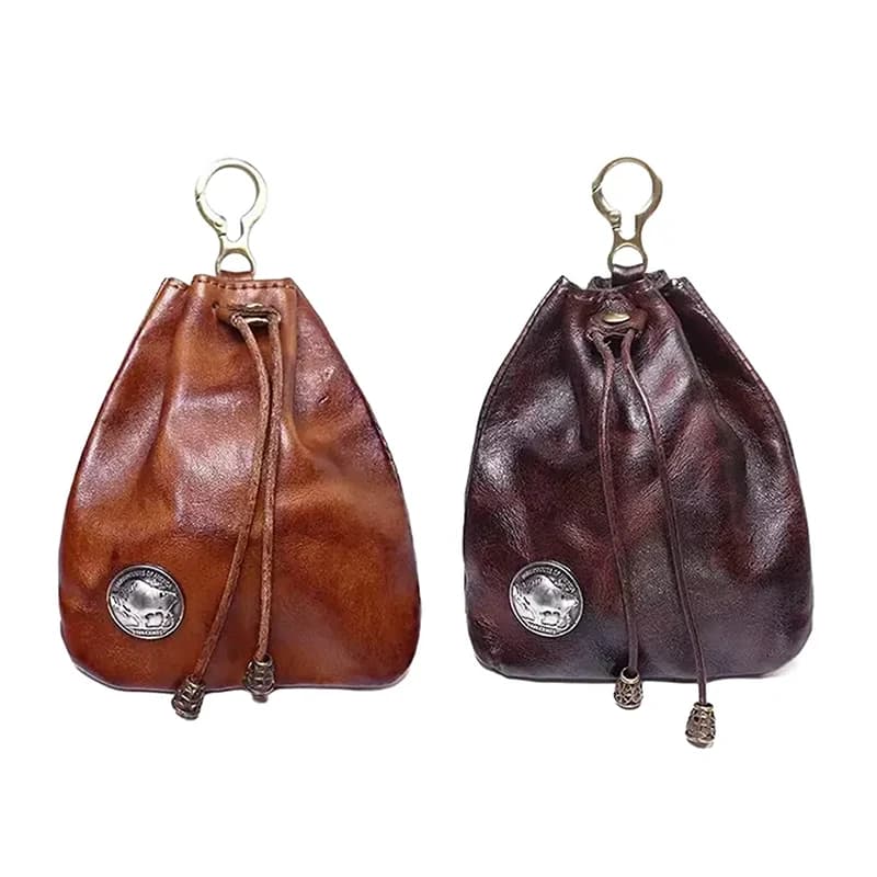 Portamonete in Pelle PU per Uomo, Porta Carte e Monete, Mini Borsa Casual Unisex