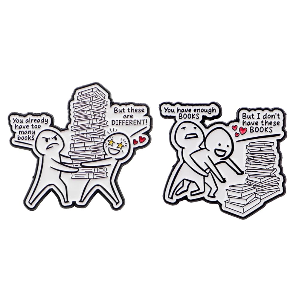 Funny Simple Sketches Books Brooch for Clothes Men Soft Enamel Pin Bags Badges Lapel Pins for Backpacks Accessories Gifts