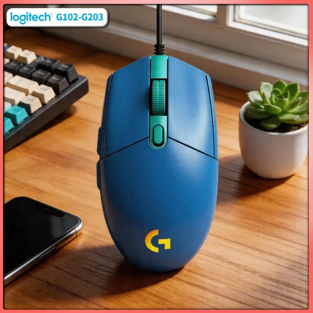 Logitech G102 Gaming Mouse 8000 DPI Adjustable 20M Clicks 1000Hz Polling RGB Sync for Windows 10 11 Systems