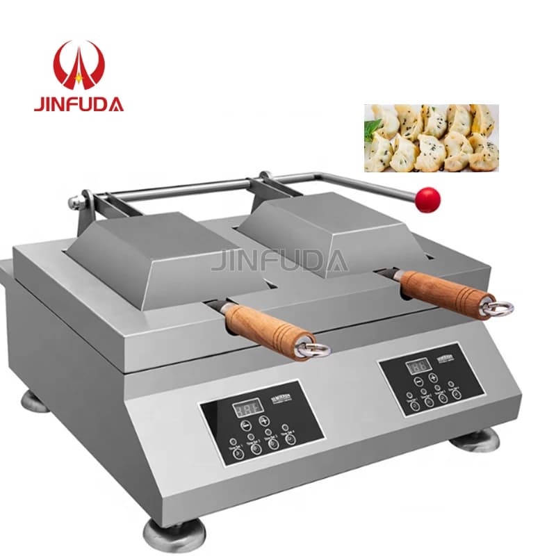 Padella Elettrica Commerciale Automatica per Cottura e Frittura, Griglia per Gyoza e Ravioli Fritti