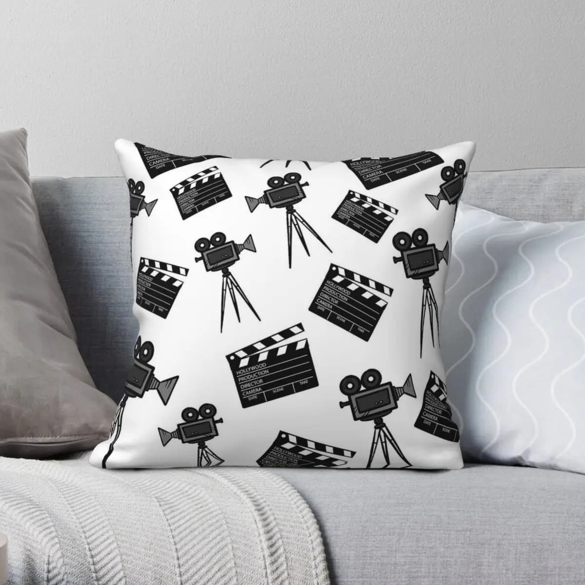 Film Student Pack Federa Poliestere Lino Velluto Creativo Zip Decor Federa per cuscino Divano Fodera per cuscino