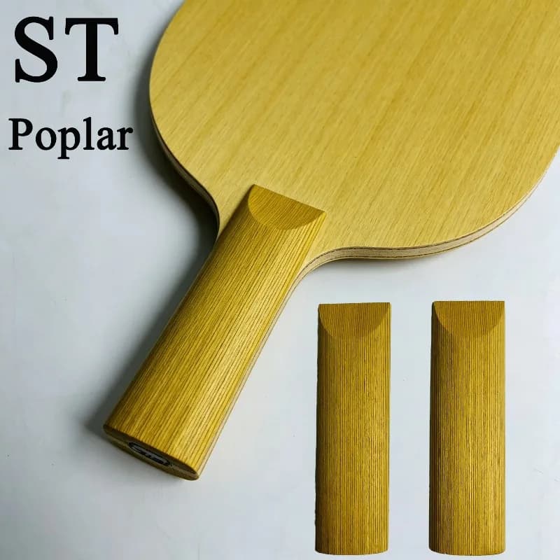 Impugnatura per Racchetta da Ping Pong ST in Legno di Pioppo, Accessori Fai-da-Te di Alta Qualità e Durevoli per Racchette da Ping Pong, 1/2 Paio