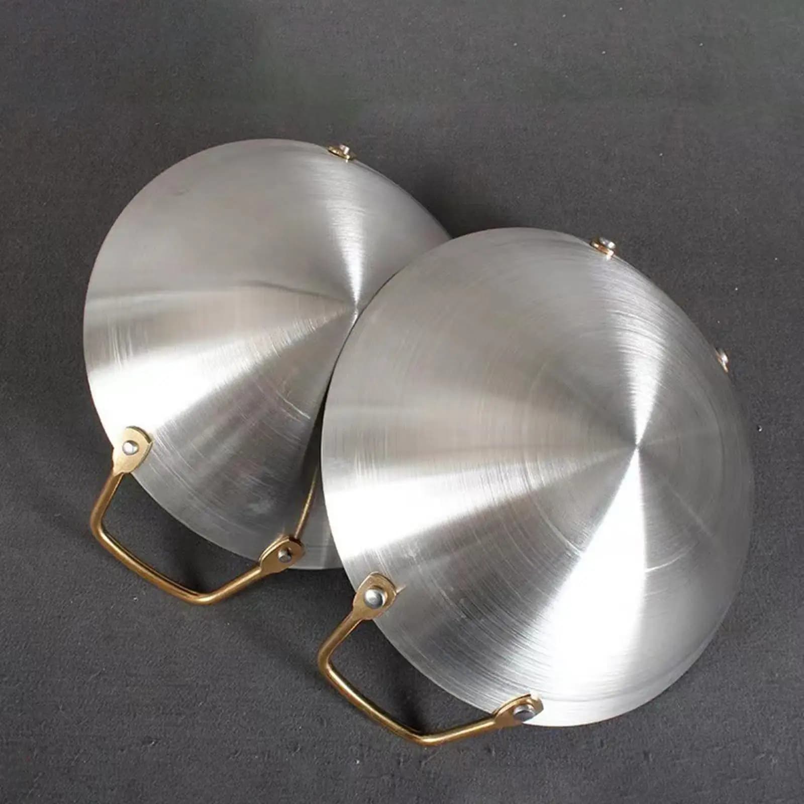 Stainless Steel Wok Pan Double Handle Nonstick Frying Pan Kitchen Cookware for Home Restaurant Cooking