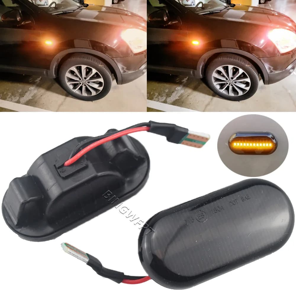 Indicatore di direzione laterale dinamico a LED per Nissan Tiida C11 Nota E11 Micra K12 NP300 Navara D40 Qashqai J10