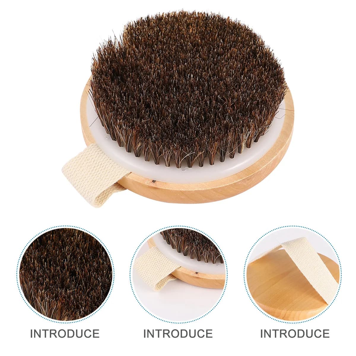 Wooden Bath Body Brush Soft Bristle Handheld Massager for Shower Spa Cleaning Scrubber Cellulite Remover Lymphatic Drainage