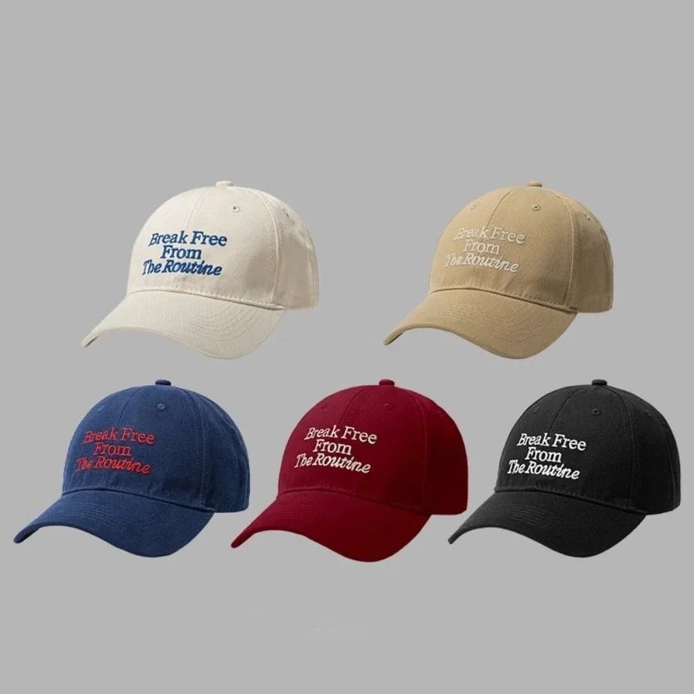 Cappellino da Baseball Vintage Ricamato con Lettere, Regolabile con Chiusura Snapback, Tinta Unita, Visiera Curva a Becco d'Anatra, per Donna e Uomo