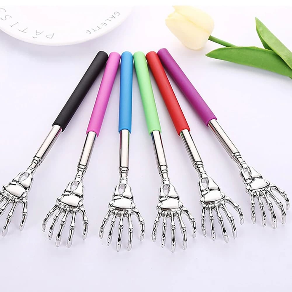 Stainless Steel Telescopic Extendable Back Scratcher Handle Anti Itch Relief Massage Claw Relax Tool For Daily Thanksgiving Gift