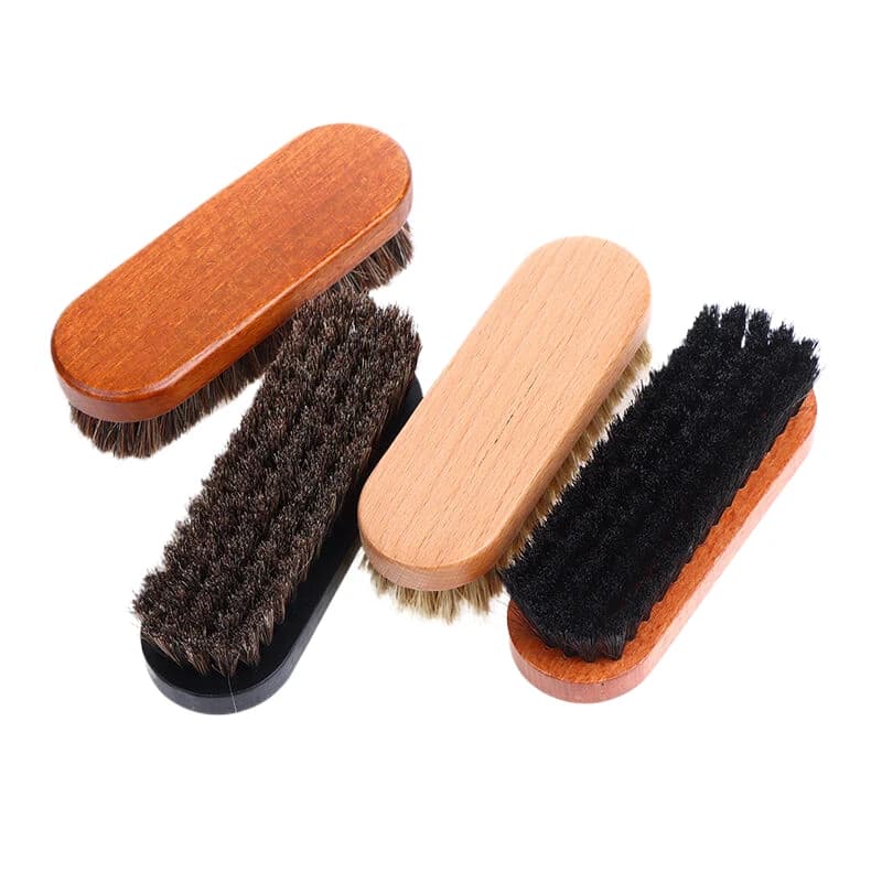 1PC Shoe Care Horse Hair Brush Wooden Handle for Leather Boots Daily Cleaning and Polishing Soft Durable Shoe Cleaner for Men