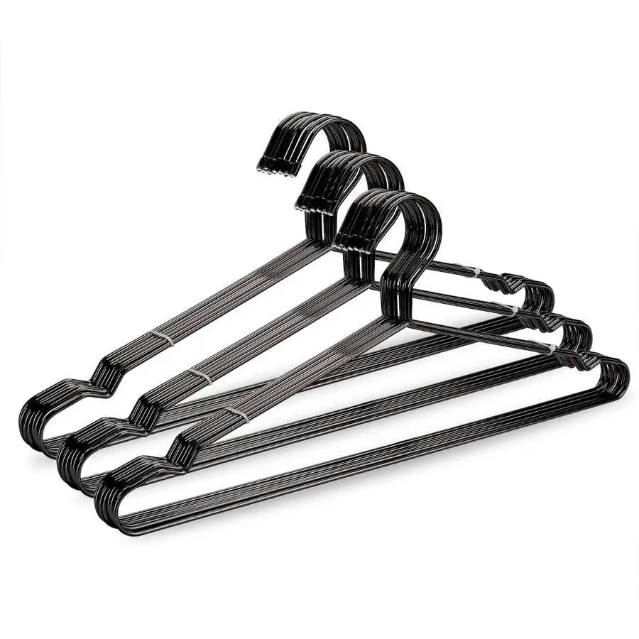 Robust metal hanger, coat hangers, standard clothes hangers, metal coat hangers for shirts and clothes, 30, black box