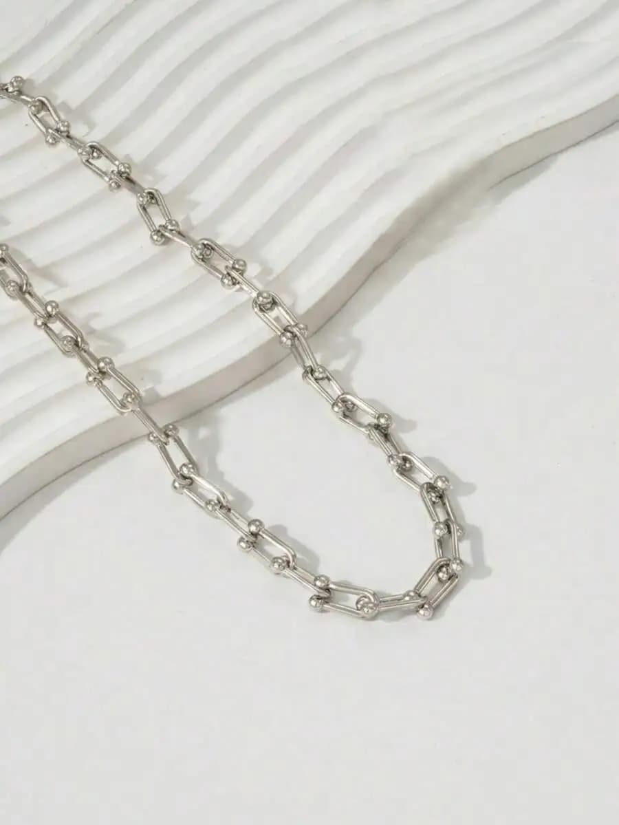 Collana minimalista a catena a forma di U per donna, da indossare ogni giorno, per feste e vacanze
