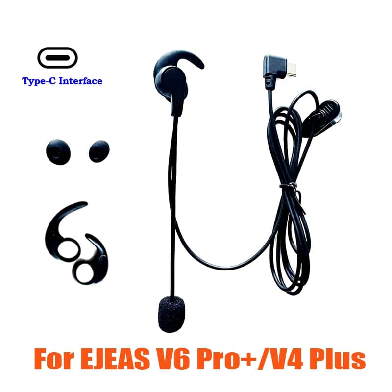 Cuffie In-ear HIFI per Arbitri di Calcio con Interfaccia Type-C per Interfono Bluetooth da Casco Moto EJEAS V6 PRO+/V4 Plus